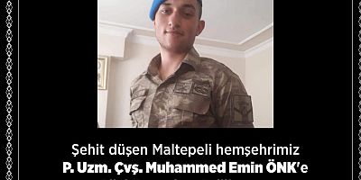Başkan Esin Köymen’den Şehit P. Uzm. Çvş. Muhammed Emin Önk İçin Başsağlığı Mesajı