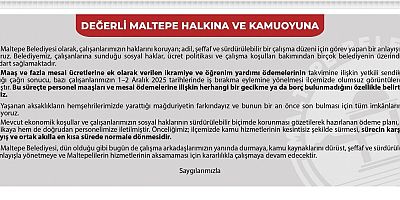 MALTEPE BELEDİYESİ’DEN AÇIKLAMA 